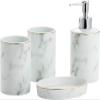 YQBUER Home Bathroom Accessories Set Ceramic Wash Set Bathroom Four-Piece Suit Soap Dispenser Gargle Cup Toothbrush Holder Christmas Suitable for Hotel bathrooms view 1