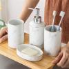YQBUER Home Bathroom Accessories Set Ceramic Wash Set Bathroom Four-Piece Suit Soap Dispenser Gargle Cup Toothbrush Holder Christmas Suitable for Hotel bathrooms view 3