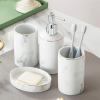 YQBUER Home Bathroom Accessories Set Ceramic Wash Set Bathroom Four-Piece Suit Soap Dispenser Gargle Cup Toothbrush Holder Christmas Suitable for Hotel bathrooms view 4