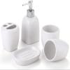 YQBUER Home Bathroom Accessories Set Bathroom Wash Set Ceramic Five Piece Set Soap Dispenser Couple Gargle Cup Toothbrush Holder Suitable for Hotel bathrooms view 1