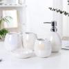 YQBUER Home Bathroom Accessories Set Five Piece Bathroom Accessories Set Ceramic Liquid Soap Dispenser Supplies Gargle Cup Soap Dish Toothbrush Holder Suitable for Hotel bathrooms view 1