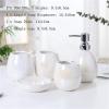 YQBUER Home Bathroom Accessories Set Five Piece Bathroom Accessories Set Ceramic Liquid Soap Dispenser Supplies Gargle Cup Soap Dish Toothbrush Holder Suitable for Hotel bathrooms view 2