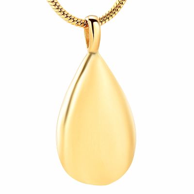 SHEIL Shiny Polished 316L Stainless Steel Water Drop Memorial Jewelry for Ashes - Engravable Keesake Cremation Urn Necklace,1