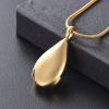 SHEIL Shiny Polished 316L Stainless Steel Water Drop Memorial Jewelry for Ashes - Engravable Keesake Cremation Urn Necklace,1 view 2