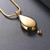 SHEIL Shiny Polished 316L Stainless Steel Water Drop Memorial Jewelry for Ashes - Engravable Keesake Cremation Urn Necklace,1 view 3