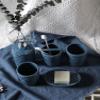 YQBUER Home Bathroom Accessories Set Bathroom Accessories Sets Ceramic Embossed Wash Set Blue Nordic Bathroom Products Five-Piece Bathroom Suitable for Hotel bathrooms view 4