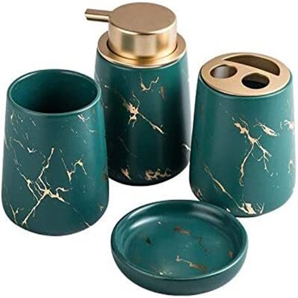 YQBUER Home Bathroom Accessories Set Ceramic Bathroom Wash Set Bathroom Supplies Creative Gift Bathroom Decor Suitable for Hotel bathrooms