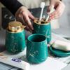 YQBUER Home Bathroom Accessories Set Ceramic Bathroom Wash Set Bathroom Supplies Creative Gift Bathroom Decor Suitable for Hotel bathrooms view 3