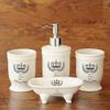 YQBUER Home Bathroom Accessories Set Ceramic Crown Bathroom Accessories Covered The British Style of Home Decoration Product That Defend Bath Set Suitable for Hotel bathrooms view 2