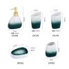 YQBUER Home Bathroom Accessories Set Ceramic Tray Bathroom Accessories Bathroom Set Gradient Gray Blue Wash Set Mouthwash Cup Lotion Bottle Tray Suitable for Hotel bathrooms (Color : B) view 2
