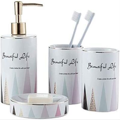 YQBUER Home Bathroom Accessories Set Bathroom Accessories Set Ceramics Ideal for Gift Bathroom Decor Ideal for Gift White Suitable for Hotel bathrooms