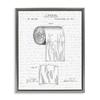 Stupell Industries Toilet Paper Roll Patent Black And White Bathroom Design, Design by Lettered and Lined view 1