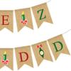 2pcs Christmas Banner Burlap Christmas Bunting Banner Letter Burlap Garland for Christmas Festival Party Supplies view 3