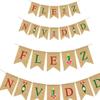 2pcs Christmas Banner Burlap Christmas Bunting Banner Letter Burlap Garland for Christmas Festival Party Supplies view 4
