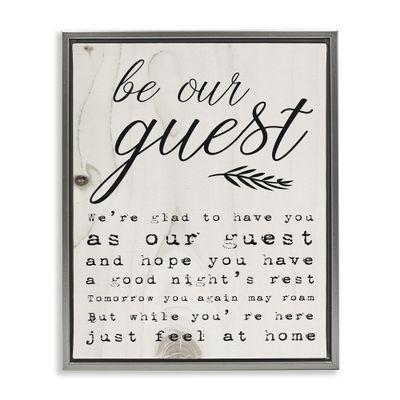 Stupell Industries Be Our Guest Poem Cursive, Design by Daphne Polselli