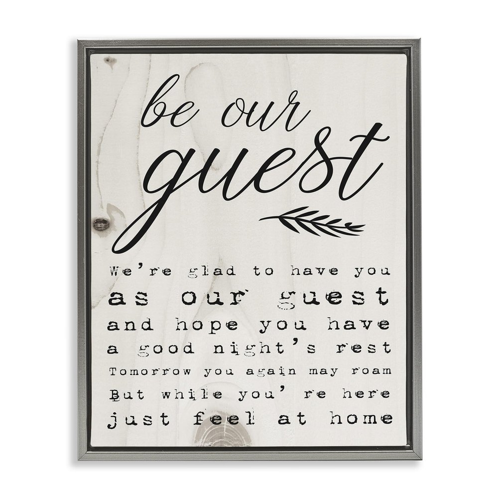 Stupell Industries Be Our Guest Poem Cursive, Design by Daphne Polselli