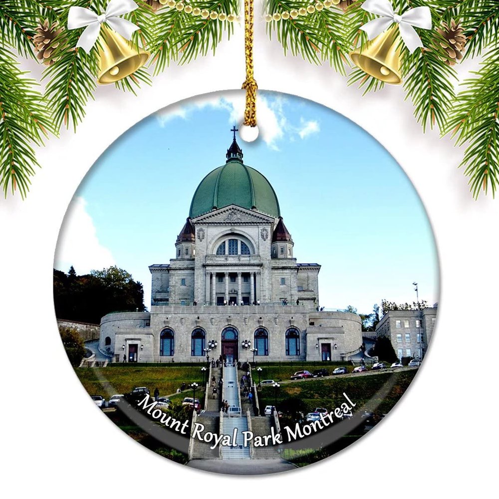 Canada Mount Royal Park Montreal Christmas Ornaments for Tree Ceramic Pendant Double Sided Ornament Decor Xmas Gifts Porcelain Travel Souvenirs