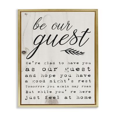 Stupell Industries Be Our Guest Poem Cursive, Design by Daphne Polselli