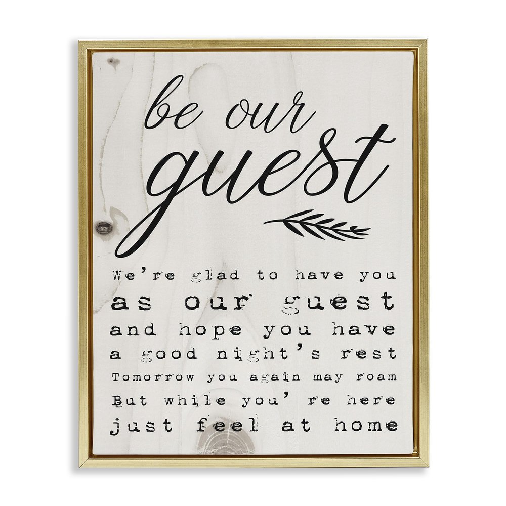 Stupell Industries Be Our Guest Poem Cursive, Design by Daphne Polselli