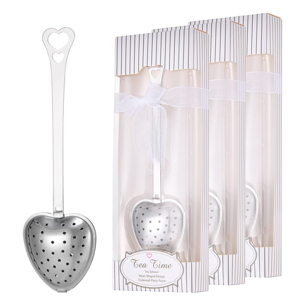 30PCS Heart Shape Tea Infusers for Wedding Favors Bridal Shower Favors Bridal Shower Gifts Tea Party Souvenirs Decorations for Guests