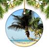 Bavaro Beach Punta Cana Dominica Christmas Ornaments for Tree Ceramic Pendant Double Sided Ornament Decor Xmas Gifts Porcelain Travel Souvenirs view 1