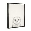 Stupell Industries Owl Portrait Grey Drawing Design, Floater Frame, Design by Victoria Borges view 2