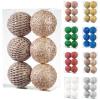 6pcs 3.94" Christmas Ball Ornaments Glitter Shatterproof Christmas Tree Ornaments Sequin Xmas Hanging Balls Decorations for Wedding Party Holiday(Champagne Gold, 6pc-10cm) view 1