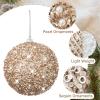 6pcs 3.94" Christmas Ball Ornaments Glitter Shatterproof Christmas Tree Ornaments Sequin Xmas Hanging Balls Decorations for Wedding Party Holiday(Champagne Gold, 6pc-10cm) view 3