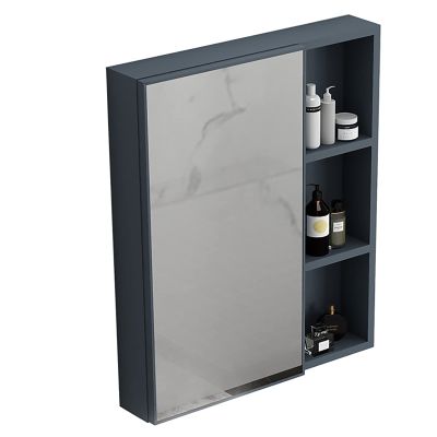 Bathroom Mirror Cabinet Wall Mount Medicine Cabinet Hanging Cabinet Wall Mirror Cabinet 21.6 * 25.5 INCH Aluminum Alloy Mirror Cabinet (Color : Blue, Size : 21.6 * 25.5 inch)
