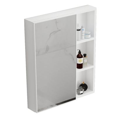 Bathroom Mirror Cabinet Wall Mount Medicine Cabinet Hanging Cabinet Wall Mirror Cabinet 21.6 * 25.5 INCH Aluminum Alloy Mirror Cabinet (Color : White, Size : 21.6 * 25.5 inch)