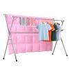 YSUEFIJO Clothes Drying Rack Foldable Indoor, Laundry Rack with Wheels Collapable, Space Saving Hanger Rack, Adjustable Stainless Steel Garment Laundry Rack, for Indoor Outdoor (150cm/59in) view 1