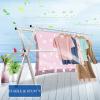 YSUEFIJO Clothes Drying Rack Foldable Indoor, Laundry Rack with Wheels Collapable, Space Saving Hanger Rack, Adjustable Stainless Steel Garment Laundry Rack, for Indoor Outdoor (150cm/59in) view 3