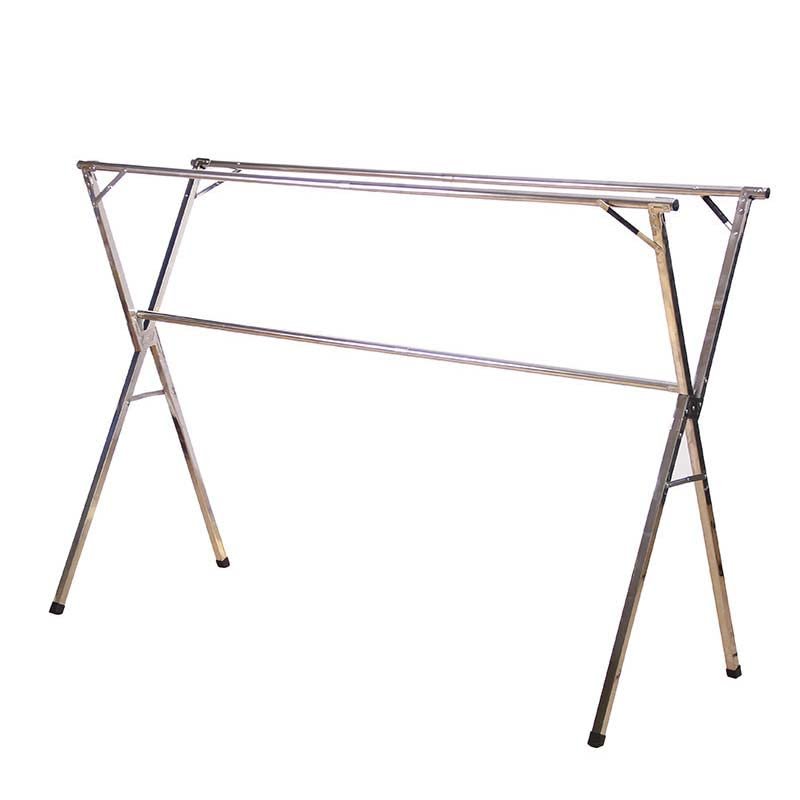 Clothes Drying Rack Folding Indoor, Hanger Rack Stand Heavy Duty, Adjustable and Foldable Laundry Rack, Stainless Steel Garment Rack, Length Adjustable Saves Space, for Indoor Outdoor ( 150cm/59in)