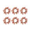 MSUIINT 6 Pcs Orange Berries Candle Rings, Christmas Votives Candle Holder Rings with Orange Berry Decor, Artificial Holly Berry Stem Wreath Rings for Halloween Thanksgiving Home Pillars view 1