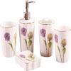 Bathroom Accessory Set Bathroom Accessory Set Ceramic Toothbrush Holder Lotion Bottle Soap Dish Bath Mouth Cup Five-Piece Set Suitable for Hotel Bathroom view 1