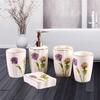 Bathroom Accessory Set Bathroom Accessory Set Ceramic Toothbrush Holder Lotion Bottle Soap Dish Bath Mouth Cup Five-Piece Set Suitable for Hotel Bathroom view 2