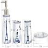 Bathroom Accessories Set 4 Piece Ceramic Bathroom Set Soap Dispenser Toothbrush Holder Tumbler Soap Dish for Hotel Bathroom view 4