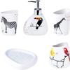 Home Bathroom Accessories Set Nordic Cute Animals Ceramic Bathroom Accessories Five-Piece Set Soap Dispenser Toothbrush Holder Suitable for Hotel bathrooms view 1