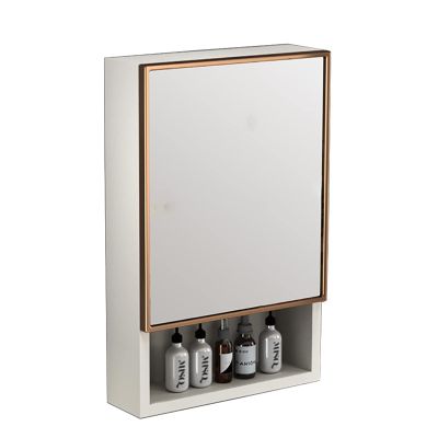 Small Bathroom Mirror Cabinet Wall Mount Medicine Cabinet Hanging Cabinet with Shelves Wall Mirror Cabinet 15.7 * 23.5 INCH Aluminum Alloy Mirror Cabinet (Color : White, Size : 15.7 * 23.5 inch)