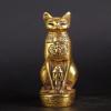 Ancient Egyptian statue of goddess Bastet cat heavy stone gold leaf hand painted made in Egypt. Bastet in her late form of a cat-headed woman, rather than a lioness view 2