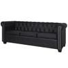 3-Seater Sofa,Comfy Couch,Office Couch,Rivet Sofa,Reception Sofa,Couches for Living Room,for Apartments,Studios,Office, Living Room,and Family Rooms,Black,Artificial Leather view 1