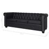 3-Seater Sofa,Comfy Couch,Office Couch,Rivet Sofa,Reception Sofa,Couches for Living Room,for Apartments,Studios,Office, Living Room,and Family Rooms,Black,Artificial Leather view 2