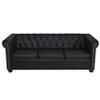 3-Seater Sofa,Comfy Couch,Office Couch,Rivet Sofa,Reception Sofa,Couches for Living Room,for Apartments,Studios,Office, Living Room,and Family Rooms,Black,Artificial Leather view 3