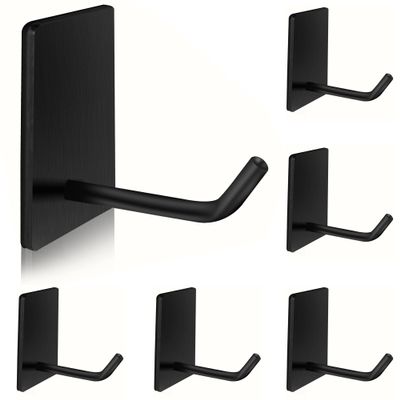 TONHTCAT Adhesive Hooks Heavy Duty, Long Self Adhesive Wall Hook, Sticky Towel Hangers for Kitchen Bathroom, Waterproof Stick on Door Hooks for Hanging Key Hat Coat