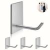 TONHTCAT Adhesive Hooks Heavy Duty, Long Stainless Steel Self Adhesive Wall Hook, Sticky Towel Hangers for Kitchen Bathroom, Waterproof Stick on Door Hooks for Hanging Key Hat Coat 4Packs view 1