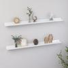 KTHLBRH Wall Shelves 2 pcs,Wall Mounted Shelf,Suspended Wall Shelf,Wall Storage Shelves,for Wall Decor Living Room, Bedroom High Gloss White 39.4"x3.5"x1.2" view 1