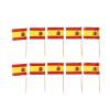100pcs Spanish Flag on Stick Cake Flag Stick Russia Flag Competitions Hand Spanish Topper Picks Football Toothpick Flags Spain Flag Topper Cocktail Skewer Bamboo Stick Wooden Small view 1