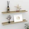 KTHLBRH Wall Shelves 2 pcs,Floating Shelves, Display Ledge, for Storage, Bedroom Living Room Bathroom Kitchen Office and More White and Sonoma Oak 23.6"x3.5"x1.2" view 1