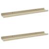 KTHLBRH Wall Shelves 2 pcs,Floating Shelves, Display Ledge, for Storage, Bedroom Living Room Bathroom Kitchen Office and More White and Sonoma Oak 23.6"x3.5"x1.2" view 3