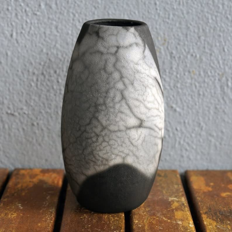 RAAQUU 3 Pack Tsuri 6 inch Handmade Ceramic Raku Vase - Pottery Gifts for Her, Boho, Gift Box, Gift for Mom, Bridesmaid Wedding Gift, Home Dcor - SR